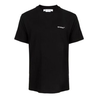 T-shirt noir à manches courtes et col rond avec logo imprimé Off-White pour homme FW22