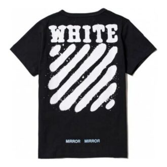 T-shirt noir à manches courtes et col rond Off-White pour homme C/O Virgil Abloh Tiger Stripes Splash Ink