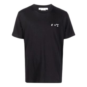 T-shirt noir à manches courtes et col rond unie Off-White pour homme