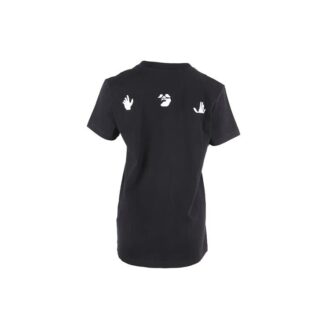 T-shirt noir à manches courtes et coupe ajustée Off-White avec impression de slogan