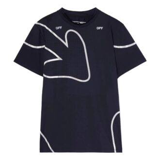 T-shirt noir à manches courtes et coupe ajustée Off-White pour homme, collection automne-hiver 2022, avec logo et motif flèche imprimés