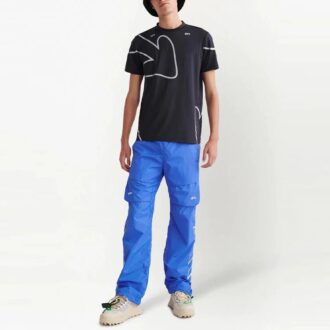 T-shirt noir à manches courtes et coupe ajustée Off-White pour homme, collection automne-hiver 2022, avec logo et motif flèche imprimés