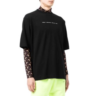 T-shirt noir à manches courtes et coupe ample Off-White pour homme FW21, motif Arrows et alphabet