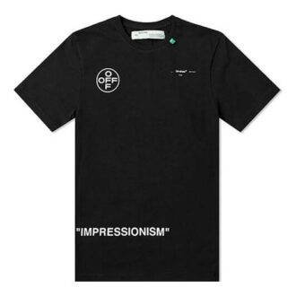 T-shirt noir à manches courtes et coupe ample Off-White pour homme, motif flèche graffiti
