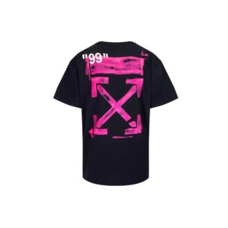 T-shirt noir à manches courtes et coupe ample Off-White pour homme, motif flèche graffiti
