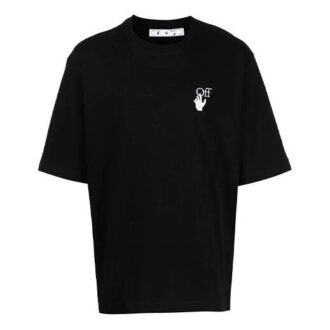 T-shirt noir à manches courtes et petits motifs pour homme Off-White