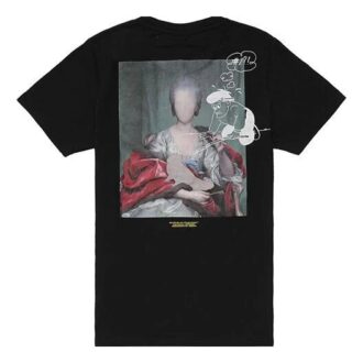 T-shirt noir à manches courtes Off-White pour homme avec impression photo dans le dos en forme de Short