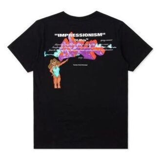 T-shirt noir à manches courtes Off-White pour homme avec imprimé au dos