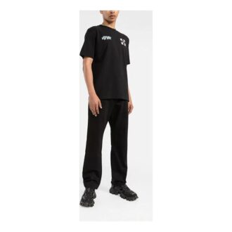 T-shirt noir à manches courtes Off-White pour homme, collection printemps-été 2022, avec imprimé classique « Chest Classic Arrow Alphabet »