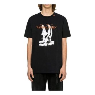 T-shirt noir à manches courtes Off-White pour homme, imprimé alphabet et flèche dans le dos