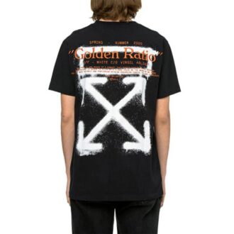 T-shirt noir à manches courtes Off-White pour homme, imprimé alphabet et flèche dans le dos