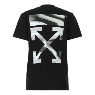 T-shirt noir à manches courtes Off-White SS21 avec imprimé logo et motif Arrows