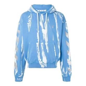 T-shirt Off-White pour homme bleu tie-dye à flèche réfléchissante