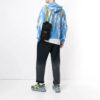 T-shirt Off-White pour homme bleu tie-dye à flèche réfléchissante