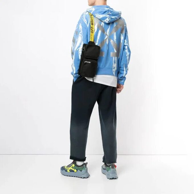 T-shirt Off-White pour homme bleu tie-dye à flèche réfléchissante