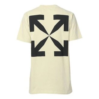 T-shirt Off-White pour homme C/O VIRGIL ABLOH Arrow à manches courtes, blanc crème