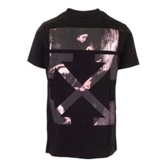 T-shirt Off-White pour homme Caravaggio Arrow à imprimé dans le dos, Shorts, version standard, noir