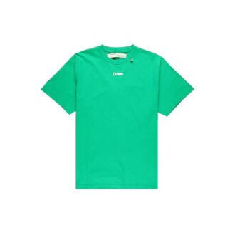 T-shirt Off-White pour homme Caravaggio à imprimé carré dans le dos, Shorts, manches courtes, coupe ample, vert, par Virgil Abloh