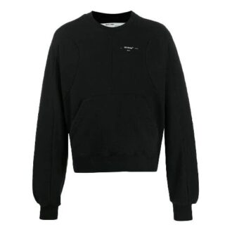 T-shirt Off-White pour homme à col rond, coupe ample, noir, avec logo et motif alphabétique