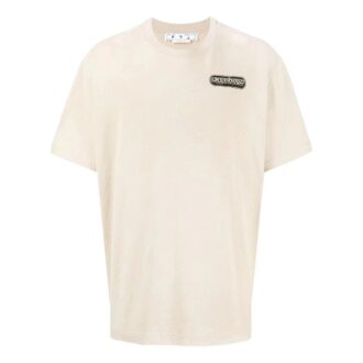T-shirt Off-White pour homme, collection printemps-été 2022, à manches courtes, coupe ample, imprimé logo, marron clair