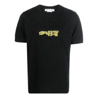 T-shirt Off-White pour homme FW22 à col rond et manches courtes, coupe ajustée, noir, avec logo flèche imprimé
