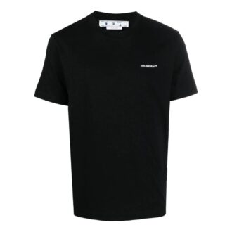 T-shirt Off-White pour homme FW22 à col rond et Shorts, noir, avec logo et rayures