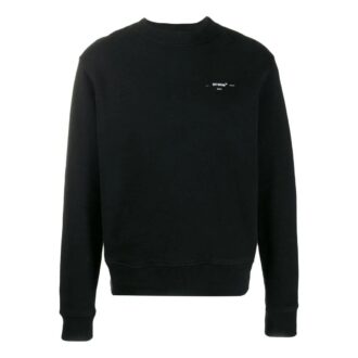 T-shirt Off-White pour homme FW22, couleur unie, logo, col rond, manches longues, noir
