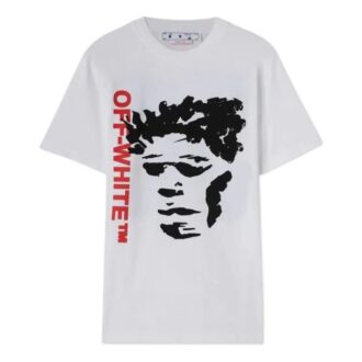 T-shirt Off-White pour homme FW22 à imprimé, col rond, Shorts, version T-shirt blanc