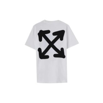 T-shirt Off-White pour homme FW22 à imprimé, col rond, Shorts, version T-shirt blanc