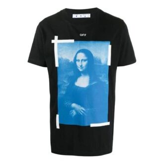 T-shirt Off-White pour homme à manches courtes « Mona Lisa Portrait » version standard, noir