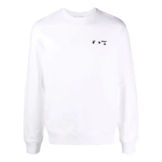 T-shirt Off-White pour homme SS22 à col rond, couleur unie et logo imprimé, blanc