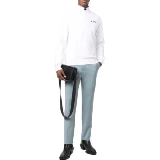 T-shirt Off-White pour homme SS22 à col rond, couleur unie et logo imprimé, blanc