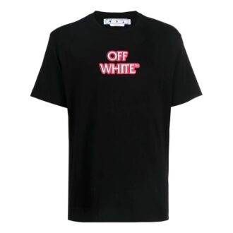 T-shirt Off-White pour homme SS22 à col rond et manches courtes, coupe ample, imprimé logo alphabétique, noir