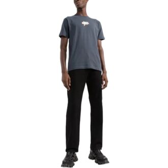 T-shirt Off-White pour homme SS22 à col rond et Shorts, version standard, gris, avec logo dégradé imprimé