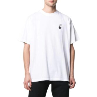 T-shirt Off-White pour homme SS22, couleur unie, imprimé logo flèche, col rond, manches courtes, coupe ample, blanc