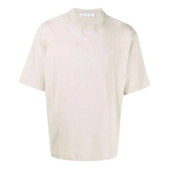 T-shirt Off-White pour homme SS22, couleur unie, à manches courtes et flèche en caoutchouc, blanc crème