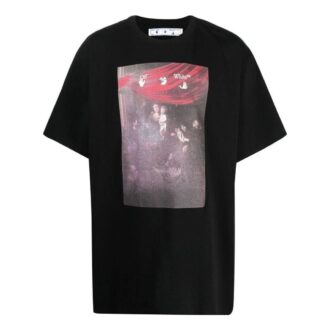 T-shirt Off-White pour homme SS22 à manches courtes, imprimé à motifs unis, noir