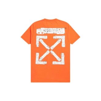 T-shirt orange à manches courtes et col rond Off-White Men&rsquo;s x Teenage Engineering Crossover SS22 avec impression de logo