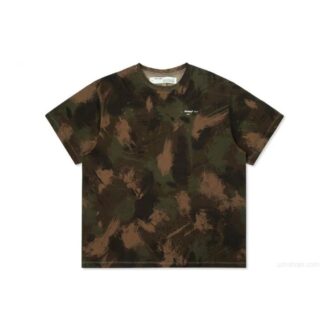 T-shirt oversize à col rond et manches courtes, motif camouflage