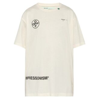 T-shirt oversize Diag Stencil « Blanc Fuchsia Rose »