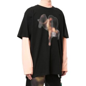 T-shirt pour homme noir avec logo flou « Arrows »