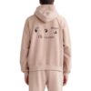 T-shirt raglan de skate avec poche et alphabet, beige