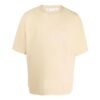 T-shirt à rayures à col rond et manches courtes beige Off-White pour homme