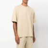 T-shirt à rayures à col rond et manches courtes beige Off-White pour homme