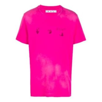T-shirt rose pour homme avec logo appliqué délavé
