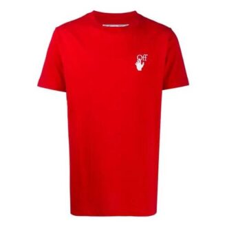 T-shirt rouge imprimé Off-White pour homme