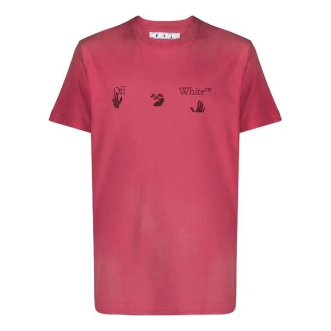 T-shirt rouge à manches courtes avec logo