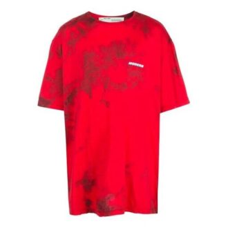 T-shirt rouge tie-dye pour homme Off-White avec logo