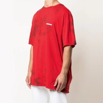 T-shirt rouge tie-dye pour homme Off-White avec logo