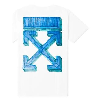 T-shirt slim à manches courtes Marker « Blanc/Bleu »
